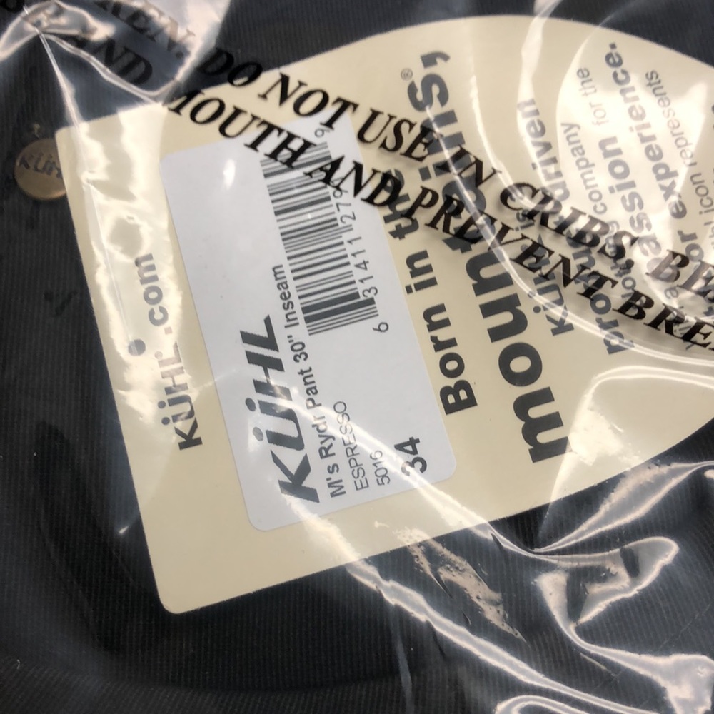 Kuhl Men's Full Fit Rydr Pants - Espresso New With Tags - Picture 6 of 7